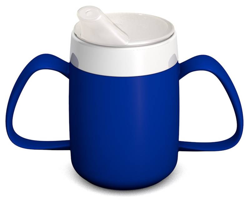 Ornamin Schnabelbecher ORNAMIN 2-Henkel-Becher mit Trink-Trick mit Schnabelaufsatz, Qualitätskunststoff, Trinkhilfe I Spezial-Becher I bruchstabil I BPA-frei I Made in Germany von Ornamin