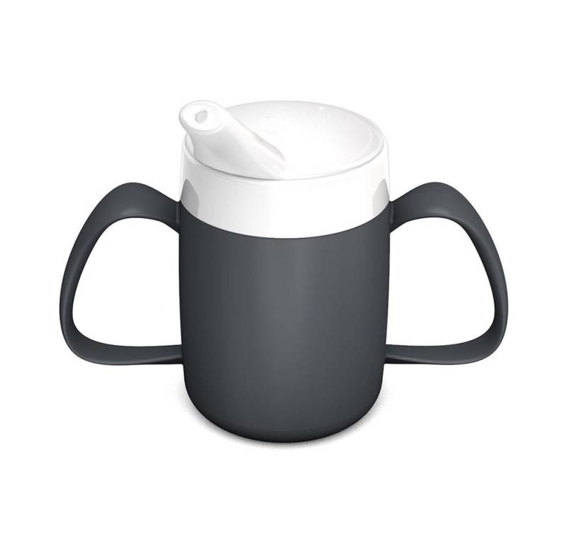 Ornamin Schnabelbecher ORNAMIN 2-Henkel-Becher mit Trink-Trick mit Schnabelaufsatz, Qualitätskunststoff, Trinkhilfe I Spezial-Becher I bruchstabil I BPA-frei I Made in Germany von Ornamin