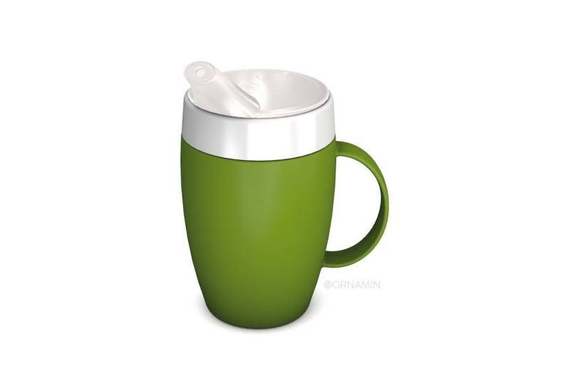 Ornamin Schnabelbecher Becher mit Trink-Trick mit Schnabelaufsatz/Trinkaufsatz, Qualitätskunststoff, Trink-Trick I Trinkhilfe I bruchstabil I Made in Germany von Ornamin
