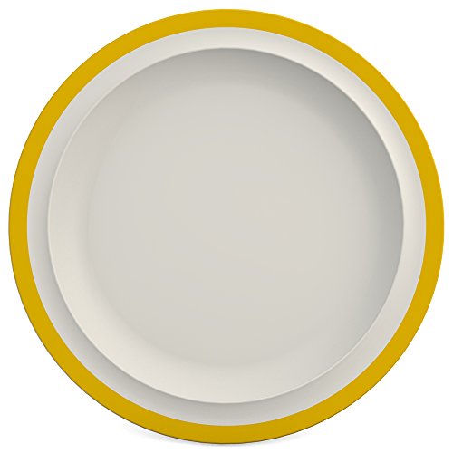 Ornamin Teller flach Ø 22 cm Rand gelb, Melamin | Essteller, Frühstücksteller von Ornamin