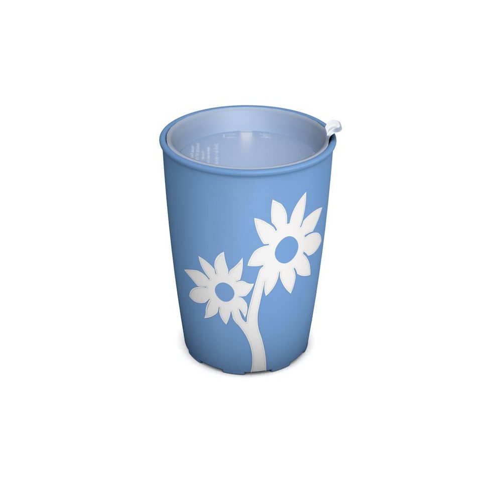 Ornamin Trinklernbecher Becher mit Antirutsch-Blume mit unauffälligem Trinkdeckel, Qualitätskunststoff, Anti-Rutsch-Dekor I Trinkhilfe I Spezial-Becher I ergonomische Henkel I Pflegehilfsmittel I Pflegegeschirr I Kunststoffgeschirr I bruchstabil I BPA-frei I Made in Germany von Ornamin