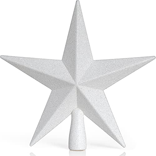 Ornativity Glitzer-Stern-Baumspitze – Weihnachtsdekoration, Bethlehem-Stern-Ornament (weiß) von Ornativity