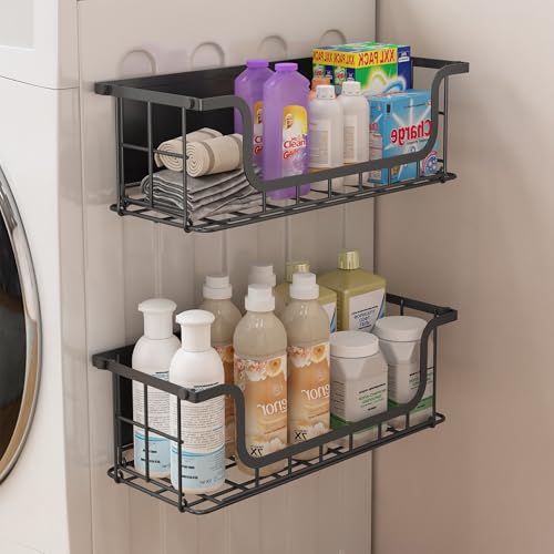 Ornestia Magnetisches Gewürzregal,Kühlschrank Organizer Magnetisch Ohne Bohren,2 PACK Metall Gewürz Organizer,Hängende Magnete Gewürzhalter (Schwarz) von Ornestia