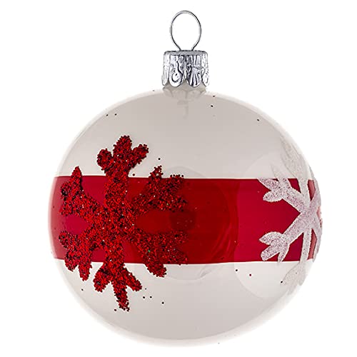 6er Set Zierkugeln (Ø 7 cm) aus mundgeblasenem Glas für Weihnachtsbaum von Ornex