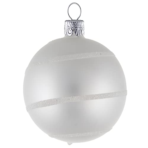 6er Set Ornamentkugeln (Ø 7cm) aus mundgeblasenem und handdekoriertem Glas für Christbaumschmuck von ORNEX