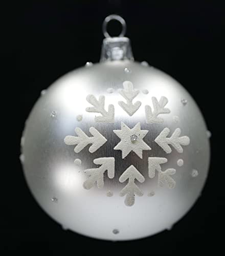 6er Set Ornamentkugeln (Ø 7cm) aus mundgeblasenem und handdekoriertem Glas für Christbaumschmuck von Ornex
