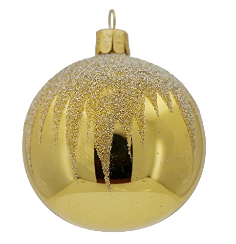 6er Set Ornamentkugeln (Ø 7cm) aus mundgeblasenem und handdekoriertem Glas für Christbaumschmuck von Ornex
