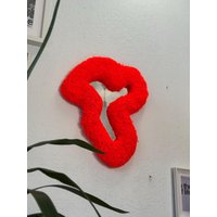 Abstrakter Oranger Neon Getufteter Wandspiegel - Handgemachter Flauschiger Faser-Kunstspiegel Bold Funky Skulpturales Dekor Abstrakter Oranger Neon Getufteter Wandspiegel - Handgemachter Flauschiger Faser-Kunstspiegel Bold Funky Skulpturales Dekor von OrnnWorks