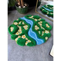 Daisy & River Flauschiger Handgemachter Getufteter Teppich von OrnnWorks