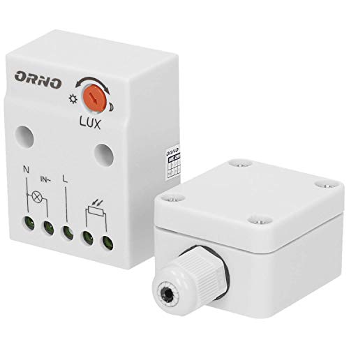 ORNO CR- 232 Dämmerungsschalter Aussen mit externer Sonde im Gehäuse, IP65, Lichtstärke LUX Anpassung von Orno