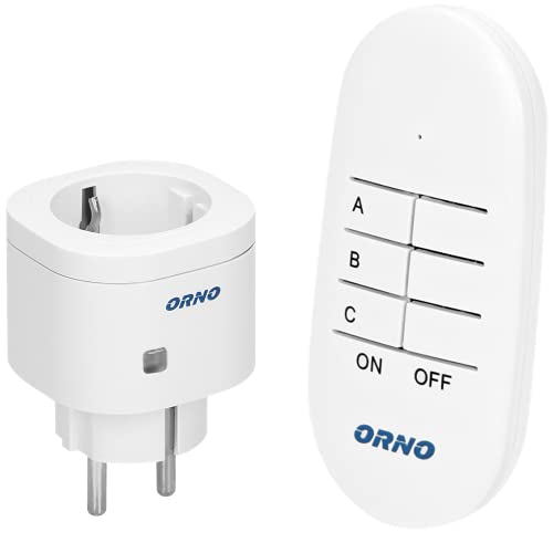 ORNO GB-440(GS) Funksteckdosenschalter mit Fernbedienung Reichweite im Freifeld: 30 m, Schuko von Orno