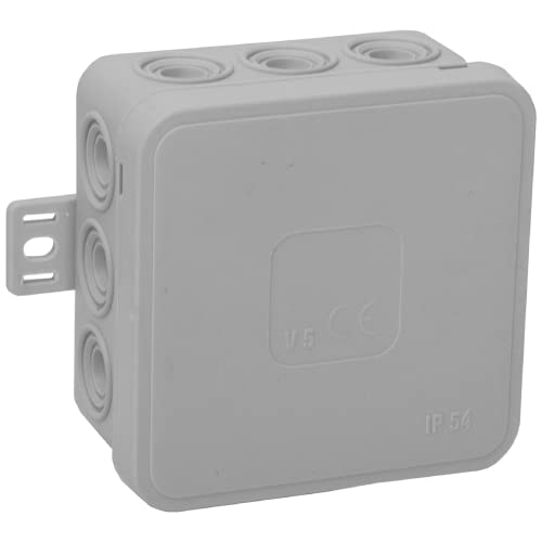 ORNO JB-13802 Wasserdichte Anschlussdose, IP54, 12 Kabeleingänge, 75 x 75 x 41 mm, Grau von Orno