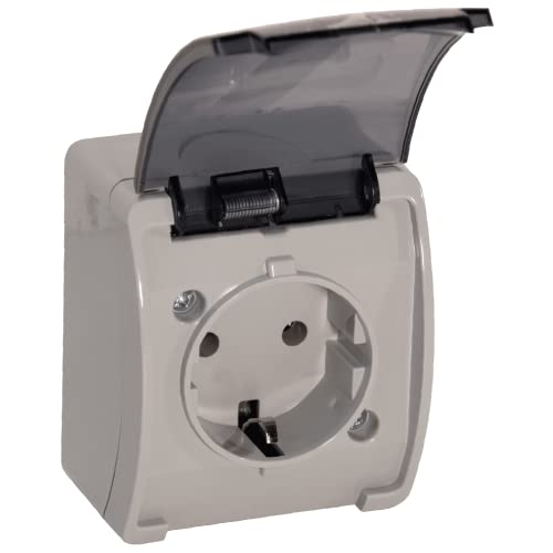 ORNO OE-7105 Außensteckdose wasserdicht IP44 Oberflächenmontage Produktversion Schuko (Graphitgrau) von Orno