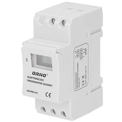 Orno PRE-414 Elektronische Zeitschaltuhr für DIN-Schiene, 3600W, 16 EIN/Aus-Programme ., weiß, Large Orno PRE-414 Elektronische Zeitschaltuhr für DIN-Schiene, 3600W, 16 EIN/Aus-Programme ., weiß, Large von Orno