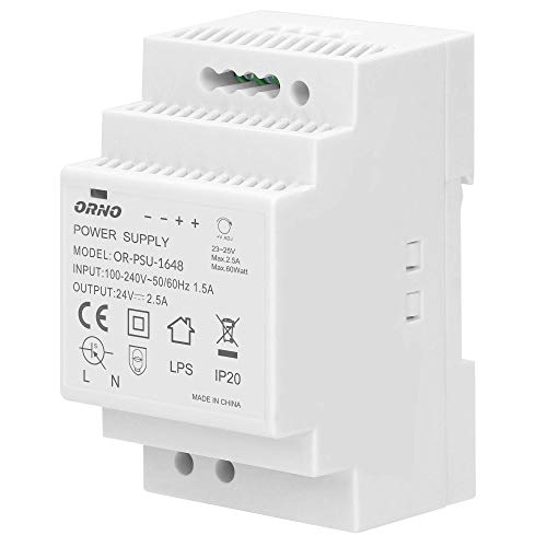 ORNO PSU-1648 Netzteil für DIN-Schiene 24VDC, 2,5A, 60W (3 Modul) von Orno