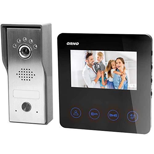 Orno DUX 4,3'' HD Videosprechanlage Für 1-Familienhaus mit Einfahrt Torsteuerung, Wasserdicht, Hände frei kommunizieren von Orno