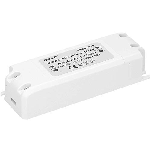 Orno LED Trafo 12V (90V-254V auf 12V) für G4 MR11 MR16 GU5.3 LED Leuchtmittel oder Lichtstreifen-Treiber (6W-50W) IP20 von Orno