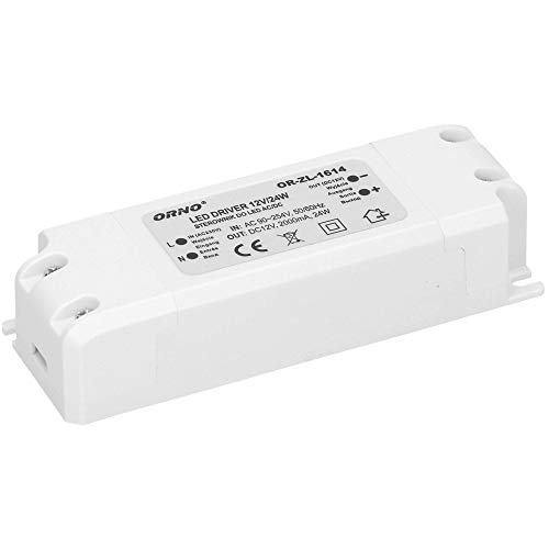 Orno LED Trafo 12V (90V-254V auf 12V) für G4 MR11 MR16 GU5.3 LED Leuchtmittel oder Lichtstreifen (24W) IP20 von Orno