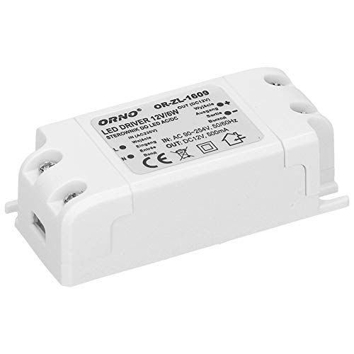 Orno LED Trafo 12v (90v-254v auf 12v) Für G4 MR11 MR16 GU5.3 LED Birne oder Lichtstreifen Treiber (6W), IP20 von Orno