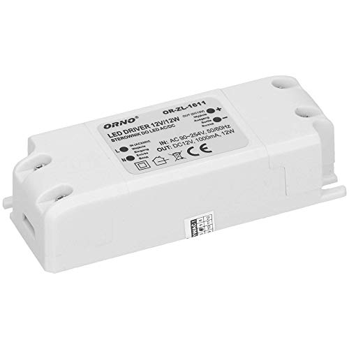 Orno LED Trafo 12v (90v-254v auf 12v) Für G4 MR11 MR16 GU5.3 LED Birne oder Lichtstreifen Treiber (6W-50W), IP20 von Orno