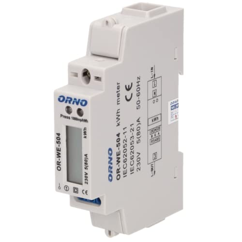 Orno Elektrozähler Strom zähler Wattmeter Digitale 230V 5(40) A, weiß von Orno