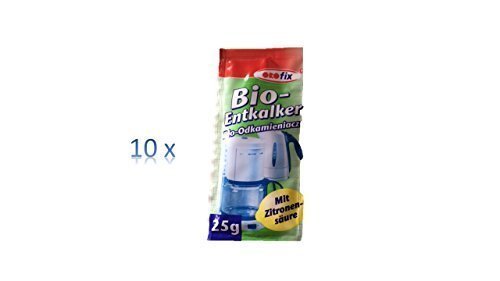 Orofix Bio-Entkalker Sparpack für Kaffeemaschinen & Wasserkocher - mit Zitronensäure (10 x 25g) von Oro