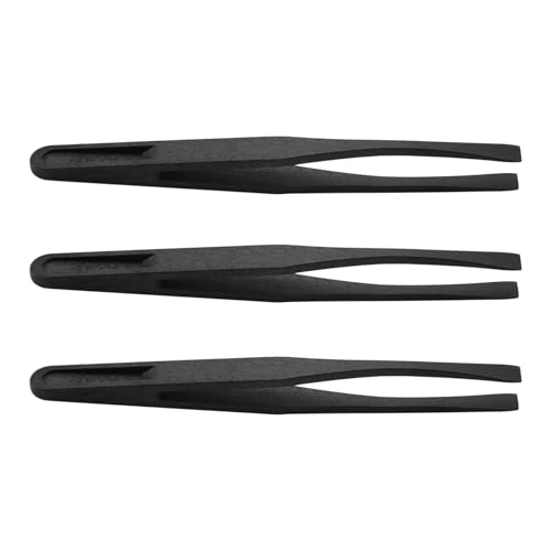 Orolotay 115Mm Lange Flache Spitze Schwarze Plastik Antistatisch Pinzette 3 Stueck von Orolotay