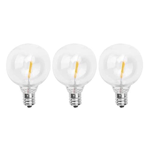Orolotay 3 StüCk G40 LED GlüHbirnen, E12 Schraube Sockel Bruchsichere LED Globe GlüHbirnen für Solar Lichter Ketten Warm von Orolotay
