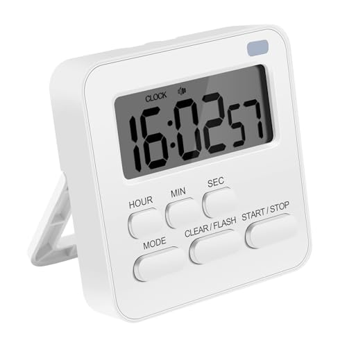 Orolotay KüChen Timer, Eier Uhr mit Uhr, Digital Timer Stopp Uhr mit Lautem LCD Alarm zum Kochen, Backen, Sport, Lernen Usw von Orolotay