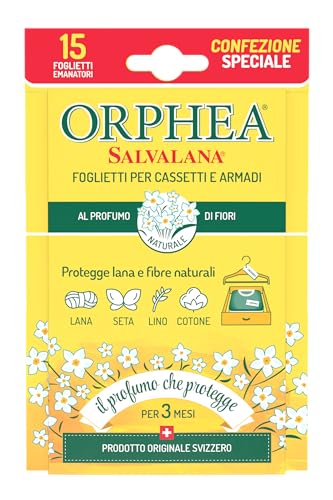 Orphea - Duftschrank in Zetteln - Salvalana Schrank Lufterfrischer - Blumen - wirkt 12 Wochen - Blumen von Orphea