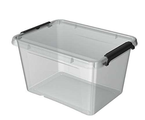 ORPLAST 18 x SimpleStore Box mit Clips - 2,0 Liter - 19,5 x 15 x 11 cm - transparent von ORPLAST