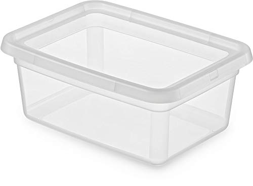 Orplast Aufbewahrungsbehälter ,Aufbewahrungsbox mit Deckel und Klickverschluss , Spielzeugkiste, Kiste, Ordnungssystem, Lagerbox, Box, Behälter, transparent (12,5L/39x29x16,5cm) von Orplast