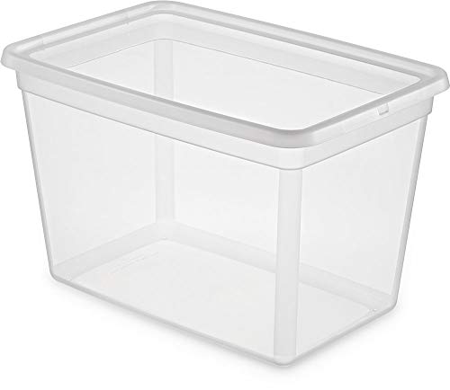 Orplast Aufbewahrungsbehälter ,Aufbewahrungsbox mit Deckel und Klickverschluss , Spielzeugkiste, Kiste, Ordnungssystem, Lagerbox, Box, Behälter, transparent (60L/58x39x35cm) von Orplast