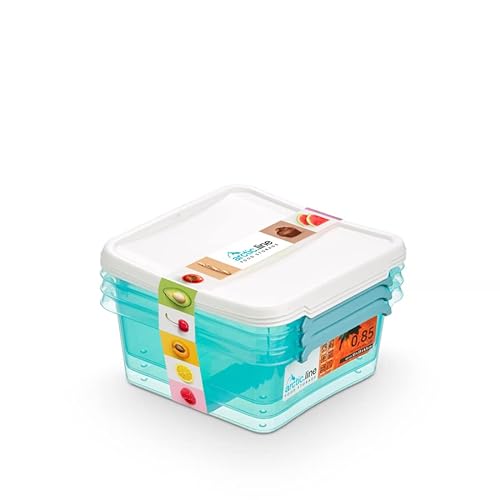 Orplast Frischhaltebox 2-3er Set Multifunktionsbox Arctic Line Boxen Allzweckbox Lebensmittelbox Vorratsbehälter 0,6-2,5L (0,85l 3er Pack - 15x15x6,5 cm) von ORPLAST