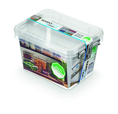 Orplast NanoBox 2 x 2,0L Set Antibakterielle Aufbewahrungsbox Kühlschrankbox Lebensmittelbox Medikamentenbox Arzneibox Hygienisch Nanosilber Behälter Steril Box, Transparent, 2 x 2L von Orplast