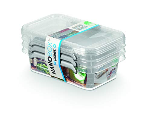 Orplast NanoBox 3 x 350ml Set Antibakterielle Aufbewahrungsbox Kühlschrankbox Lebensmittelbox Medikamentenbox Arzneibox Hygienisch Nanosilber Behälter Steril Box, Transparent von Orplast