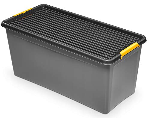 SolidStore stoß- und sturzfeste Rollbox; Aufbewahrungsbox Box 75L mit Rollen von Orplast