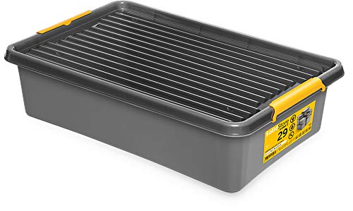 SolidStore stoß- und sturzfeste Rollbox; Aufbewahrungsbox Box 29L mit Rollen von Orplast