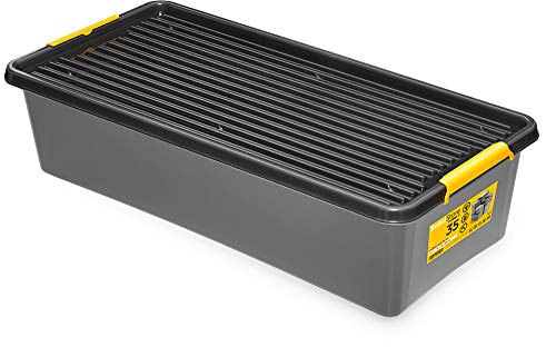 SolidStore stoß- und sturzfeste Rollbox; Aufbewahrungsbox Box 35L mit Rollen von Orplast