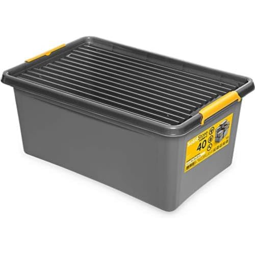 SolidStore stoß- und sturzfeste Rollbox; Aufbewahrungsbox Box 40L mit Rollen von ORPLAST