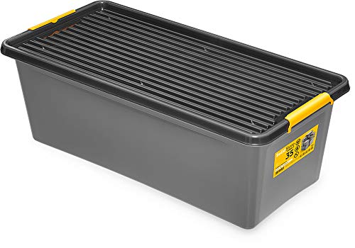 SolidStore stoß- und sturzfeste Rollbox; Aufbewahrungsbox Box 55L mit Rollen von Orplast
