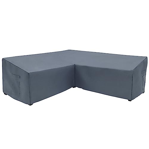 Orqihod Garten-Sofabezug, V-förmig, wasserdicht, strapazierfähig, Outdoor-Couchbezüge mit Schnalle, 215,9 x 215,9 cm, 600D Terrassenmöbel, Sofaschutz, Grau Orqihod Garten-Sofabezug, V-förmig, wasserdicht, strapazierfähig, Outdoor-Couchbezüge mit Schnalle, 215,9 x 215,9 cm, 600D Terrassenmöbel, Sofaschutz, Grau von Orqihod