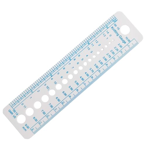 2 Stück Stricknadel Messer Lineal Kunststoff Stricken Nadel Lineal Gauge,Zoll cm Herrscher Lehre Lineal Sewing Tools 2-10mm Messschablonen Lineale für Stricken,Nähen ﻿ von Orrdiffi