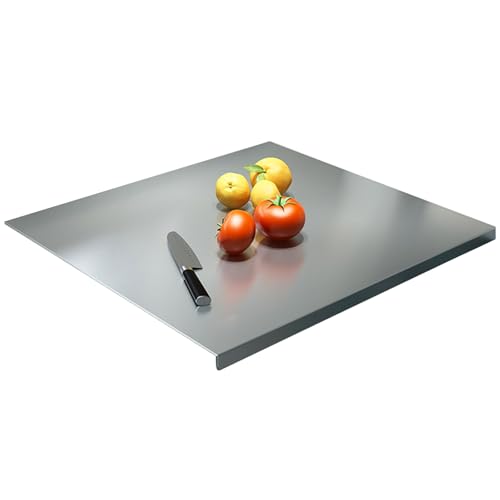Arbeitsplatte aus Edelstahl Schneidebrett 50 x 40 cm Schneidebretter aus Edelstahls Stainless Steel Cutting Board Edelstahl Schneidebrett Küche für Kneten Backbrett Kochen Backen von Orrdiffi