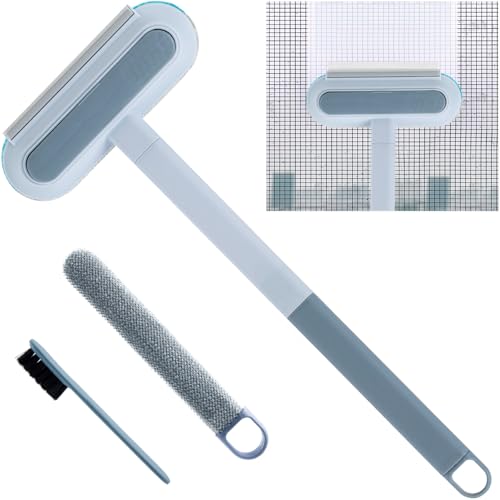 Fensterreiniger mit Teleskopstiel, fenstergitter reinigungs bürste Fensterputzer mit Griff,Multifunktionaler Reinigungsbürste für Duschglastür,Fensterreinigungsbürste 18 x 6 (Regelmäßig: 44cm) von Orrdiffi