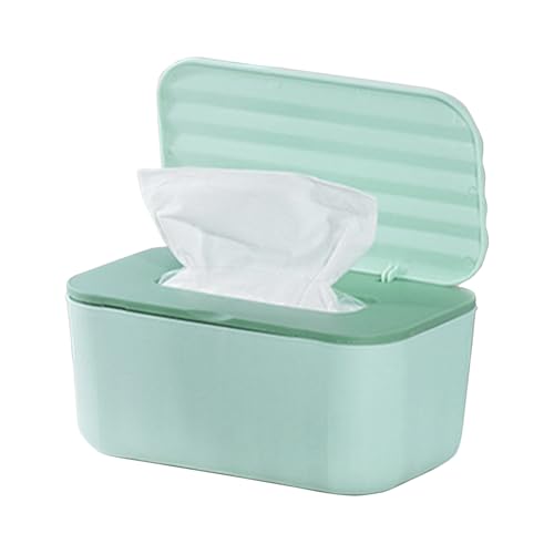 Feuchttücher Box mit Deckel, Feuchttücherspender zur Aufbewahrung, Versiegelte Tücherbox für Feuchtes Toilettenpapier und Kosmetiktücher, Ideal für Bad, Büro, Auto, Reise(Grün) von Orrdiffi