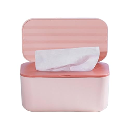 Feuchttücher Box mit Deckel, Feuchttücherspender zur Aufbewahrung, Versiegelte Tücherbox für Feuchtes Toilettenpapier und Kosmetiktücher, Ideal für Bad, Büro, Auto, Reise(Rosa) von Orrdiffi