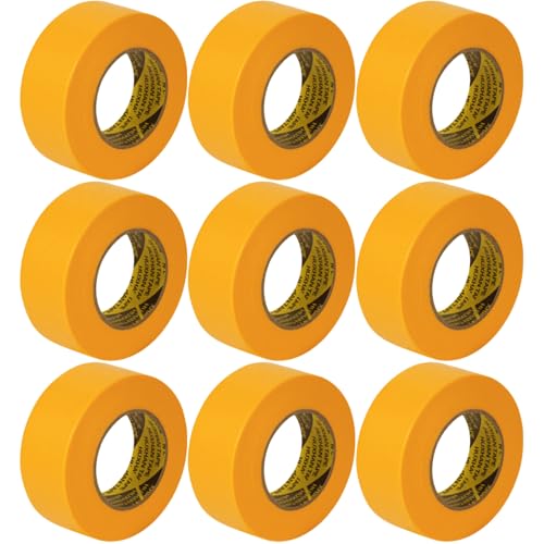 Orrdiffi 9 Rollen Goldband Klebeband,Malerband Abklebeband UV Beständig Wasserdicht Hitzebeständig für Malerarbeiten Renovierungen Lackieren, 30mm x 30m Orrdiffi 9 Rollen Goldband Klebeband,Malerband Abklebeband UV Beständig Wasserdicht Hitzebeständig für Malerarbeiten Renovierungen Lackieren, 30mm x 30m von Orrdiffi