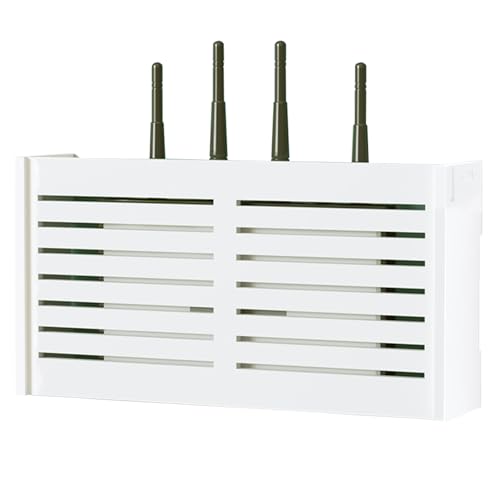 Orrdiffi Routerschrank Router Verstecken,WLAN Schrank Kabelbox Wand,WiFi Box Router Aufbewahrungsbox,Home Router Schrank Wandmontage,WLAN Router Verstecken Wand Regal Wand (Weiß,38 x 28 x 10 cm) von Orrdiffi