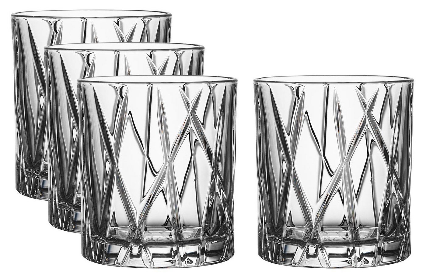 Orrefors Whiskyglas City Old Fashioned Glas 25 cl 4 Stk. klar Kristallglas Höhe 8,7 cm Ø 7,8 cm, Kristallglas von Orrefors